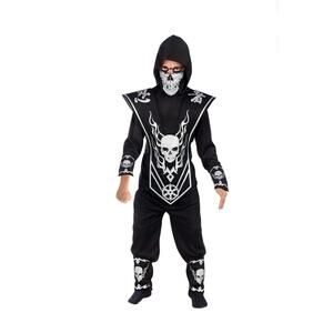 NEW! Kids Complete Silver Skull Ninja Halloween Costume Boys Size M (8)